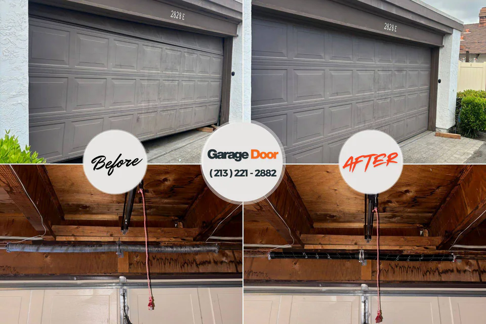 Before and after: garage door repair Whitesburg, KY